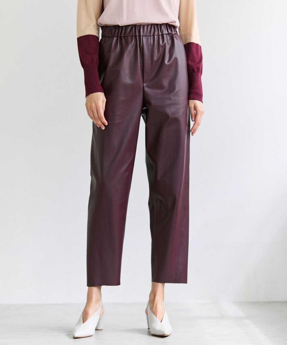 【ベイジ,/BEIGE,】のHYAL / フェイクレザーカービーラインイージーパンツ インテリア・キッズ・メンズ・レディースファッション・服の通販 founy(ファニー) 　ファッション　Fashion　レディースファッション　Fashion for Women　パンツ　Pants & Trousers　アンクル　Ankle-Length Design　シンプル　Simple, Minimal　ジャケット　Jacket, Outerwear　フェイクレザー　Faux Leather, PU Leather　リアル　Real, Realistic　夏　Summer　S/S・春夏　SS, Spring/Summer, Warm Season　A/W・秋冬　Autumn/Winter　Bordeaux|ID: prp329100004811062 ipo3291000000034921693