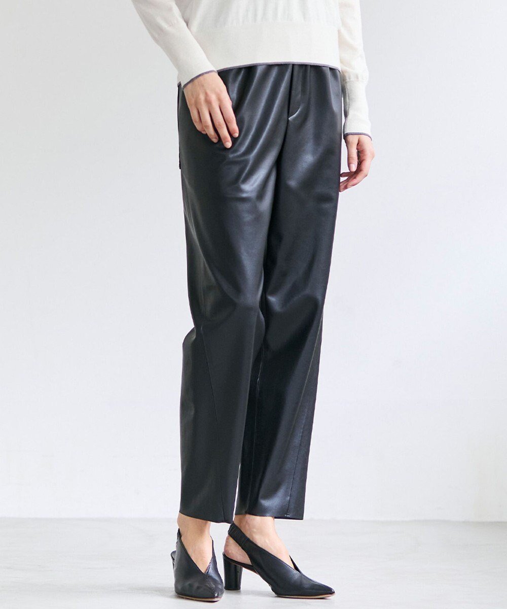 【ベイジ,/BEIGE,】のHYAL / フェイクレザーカービーラインイージーパンツ インテリア・キッズ・メンズ・レディースファッション・服の通販 founy(ファニー) 　ファッション　Fashion　レディースファッション　Fashion for Women　パンツ　Pants & Trousers　アンクル　Ankle-Length Design　シンプル　Simple, Minimal　ジャケット　Jacket, Outerwear　フェイクレザー　Faux Leather, PU Leather　リアル　Real, Realistic　夏　Summer　S/S・春夏　SS, Spring/Summer, Warm Season　A/W・秋冬　Autumn/Winter　Black|ID: prp329100004811062 ipo3291000000034921694