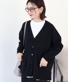 【アメリカンホリック/AMERICAN HOLIC】の【WEB限定】バイパチVネックルーズカーディガン Black|ID: prp329100004811063 ipo3291000000034921697