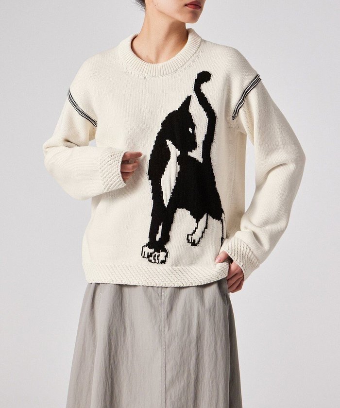 【ポール スミス/Paul Smith】のCat クルーネック ニット インテリア・キッズ・メンズ・レディースファッション・服の通販 founy(ファニー) https://founy.com/ ファッション Fashion レディースファッション Fashion for Women トップス・カットソー Cut & Sew Tops ニット Knit Tops & Sweaters おすすめ Recommended / Our Picks ガーリー Girly, Feminine Style シンプル Simple, Minimal セーター Sweater, Knitwear デニム Denim, Jeans Material モチーフ Motif, Design Theme 夏 Summer S/S・春夏 SS, Spring/Summer, Warm Season 猫 Cat, Kitty A/W・秋冬 Autumn/Winter |ID: prp329100004811065 ipo3291000000035005059