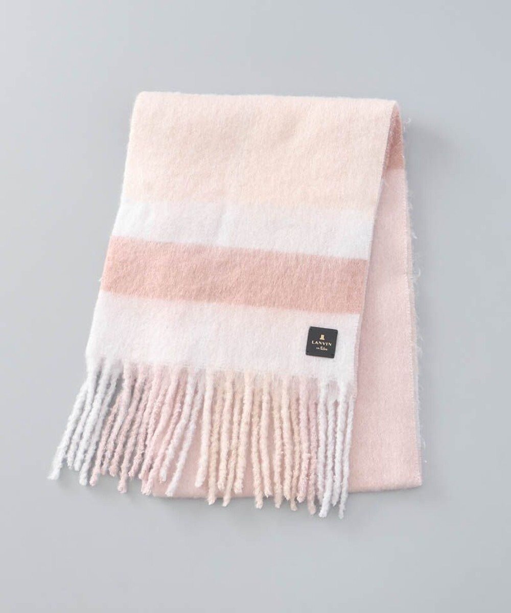 【アウロラ/AURORA】の【 LANVIN en Bleu (ランバン オン ブルー)】モコモコカラーブロックマフラー(WASH) インテリア・キッズ・メンズ・レディースファッション・服の通販 founy(ファニー) 　ファッション　Fashion　レディースファッション　Fashion for Women　マフラー・スヌード / 冬小物の定番　Scarves & Mufflers　スヌード　Snood, Infinity Scarf　パッチ　Patch, Appliqué　ブロック　Block, Solid Block Pattern　マフラー　Scarf, Muffler　ミックス　Mix, Mixed Style　A/W・秋冬　Autumn/Winter　ペールピンク|ID: prp329100004811076 ipo3291000000034921739