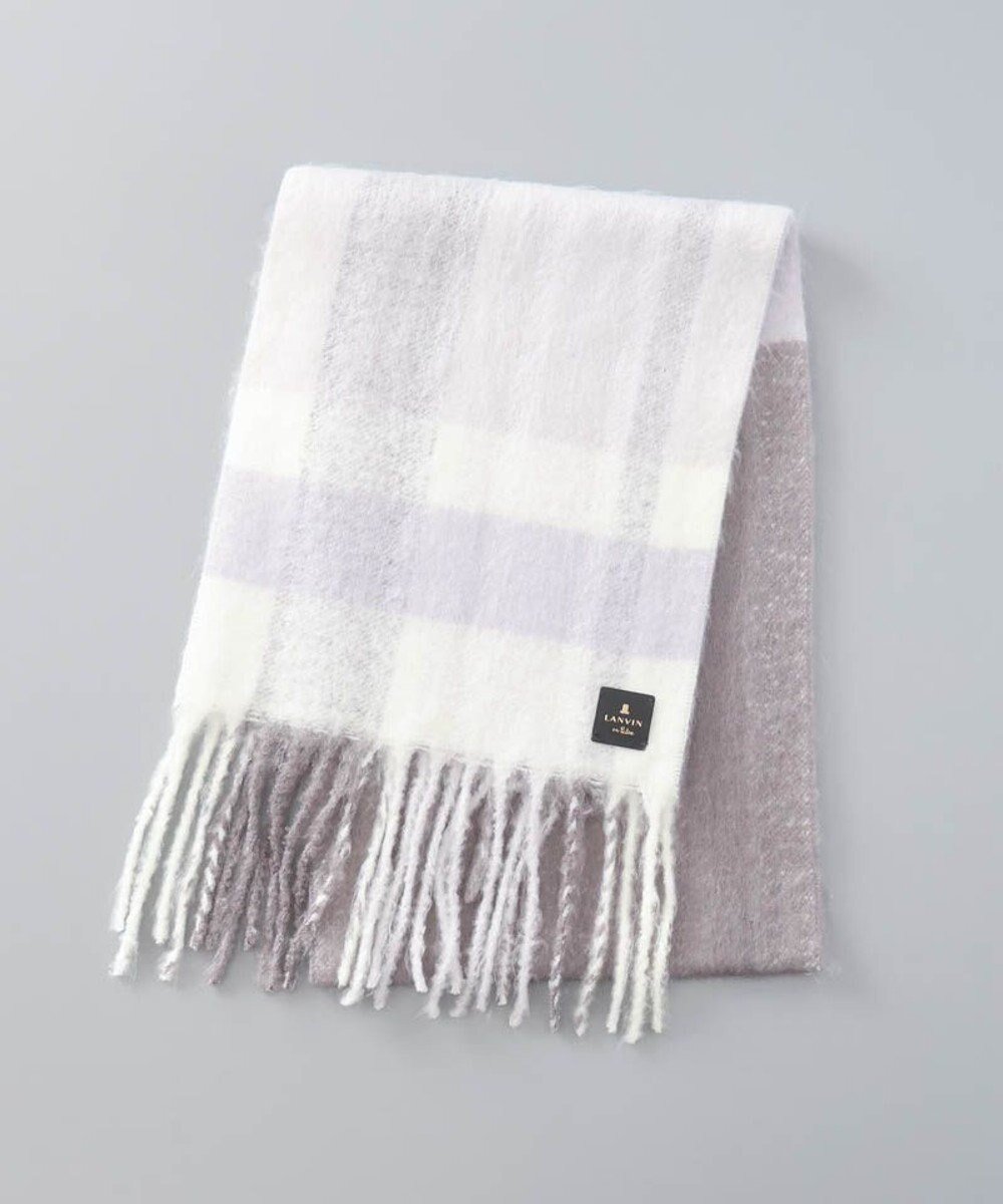 【アウロラ/AURORA】の【 LANVIN en Bleu (ランバン オン ブルー)】モコモコカラーブロックマフラー(WASH) インテリア・キッズ・メンズ・レディースファッション・服の通販 founy(ファニー) 　ファッション　Fashion　レディースファッション　Fashion for Women　マフラー・スヌード / 冬小物の定番　Scarves & Mufflers　スヌード　Snood, Infinity Scarf　パッチ　Patch, Appliqué　ブロック　Block, Solid Block Pattern　マフラー　Scarf, Muffler　ミックス　Mix, Mixed Style　A/W・秋冬　Autumn/Winter　ライトグレー|ID: prp329100004811076 ipo3291000000034921740