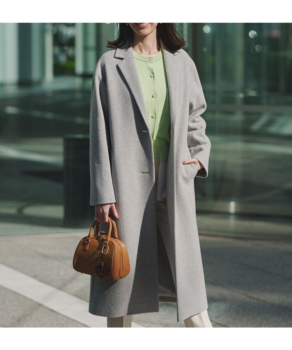 【23区/NIJYUSANKU】の【WEB 一部店舗限定】ウールモッサ チェスターコート インテリア・キッズ・メンズ・レディースファッション・服の通販 founy(ファニー) 　ファッション　Fashion　レディースファッション　Fashion for Women　アウター　Coat / Outerwear Collection　コート・ロングコート・ピーコート　Long Coats, Peacoats & More　レディースジャケット・軽アウター　Jackets　チェスターコート・ロング丈アウター　Chester Coats / Chesterfield Long Coats　軽量　Lightweight, Ultra Light　ショルダー　Shoulder, Shoulder Strap　ジャケット　Jacket, Outerwear　チェスターコート　Chester Coat, Long Coat　ドロップ　Drop Shoulder, Dropped Style　バランス　Balance, Style Balance　フォルム　Silhouette, Form　冬　Winter / This Winter　A/W・秋冬　Autumn/Winter　エレガント 上品　Elegant　2025年　2025　2025-2026秋冬・A/W　Autumn/Winter 2025–26 AW25–26　ライトグレー系|ID: prp329100004811080 ipo3291000000035602562