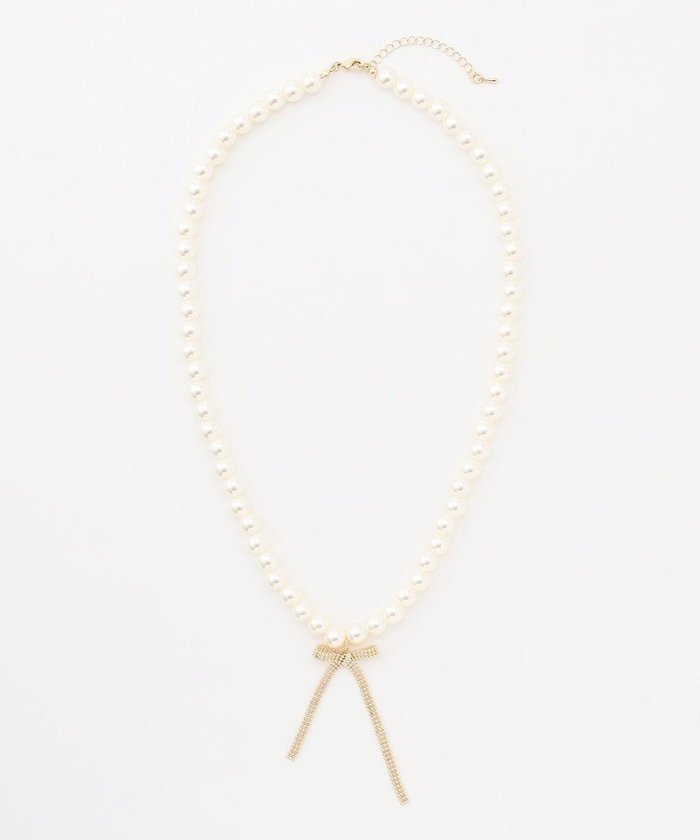 【組曲/KUMIKYOKU】の【先行予約】センターリボンイミテーションパール ネックレス インテリア・キッズ・メンズ・レディースファッション・服の通販 founy(ファニー) https://founy.com/ ファッション Fashion レディースファッション Fashion for Women ジュエリー Jewelry ネックレス Necklaces & Pendants アクセサリー Fashion Accessories ショート Short, Short Length シンプル Simple, Minimal センター Center, Center Line ネックレス Necklace, Pendant Necklace パール Pearl, Pearl Accent フォーマル Formal, Dressy メタル Metal, Metal Parts モチーフ Motif, Design Theme リボン Ribbon, Bow エレガント 上品 Elegant |ID: prp329100004811082 ipo3291000000034921760