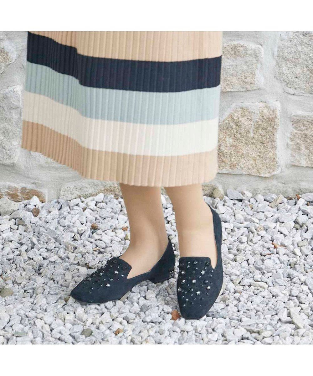 【モード エ ジャコモ/MODE ET JACOMO】のMODE ET JACOMO ラインストーンオペラシューズ インテリア・キッズ・メンズ・レディースファッション・服の通販 founy(ファニー) 　ファッション　Fashion　レディースファッション　Fashion for Women　クール　Cool, Chic　シューズ　Shoes, Footwear　スクエア　Square, Square Shape　スリッポン　Slip-On, Loafer　ビジュー　Bijou, Jewel-like Accent　フラット　Flat, Flat Shoes　A/W・秋冬　Autumn/Winter　ブラックスエード|ID: prp329100004811102 ipo3291000000034921819