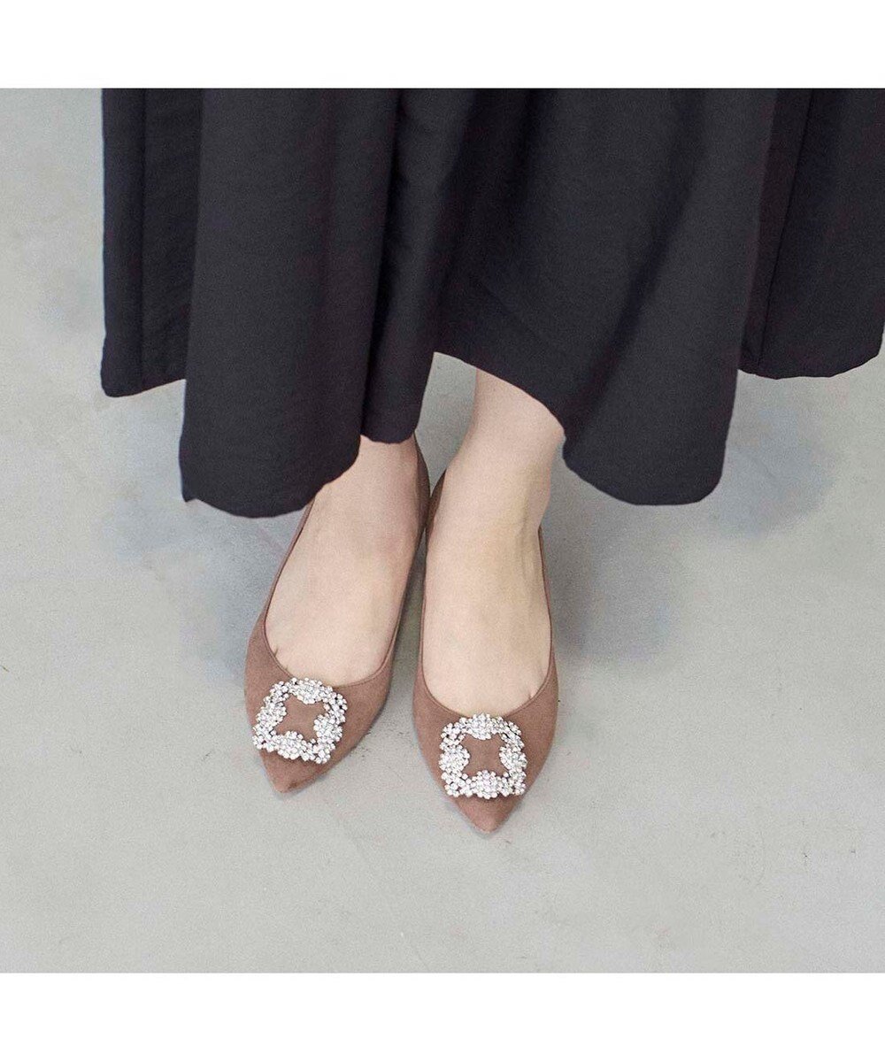 【モード エ ジャコモ/MODE ET JACOMO】のMODE ET JACOMO ビジューバックルパンプス インテリア・キッズ・メンズ・レディースファッション・服の通販 founy(ファニー) 　ファッション　Fashion　レディースファッション　Fashion for Women　バッグ　Bags　おすすめ　Recommended / Our Picks　オケージョン　Occasion Wear　シューズ　Shoes, Footwear　デニム　Denim, Jeans Material　ビジュー　Bijou, Jewel-like Accent　ワンポイント　One Point, Statement Accent　ビジネス 仕事 通勤　Business / Work / Commuting　日本製　Made In Japan　結婚式　Wedding　ピンクスエード|ID: prp329100004811107 ipo3291000000034921836