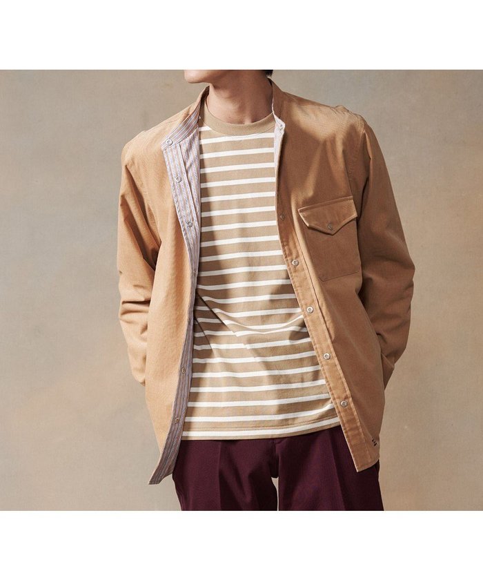 【ジェイ プレス/J.PRESS / MEN】のバンドカラーリバーシブル シャツ インテリア・キッズ・メンズ・レディースファッション・服の通販 founy(ファニー) https://founy.com/ ファッション Fashion メンズファッション Fashion for Men トップス・カットソー Cut & Sew Tops メンズシャツ Shirts ストライプ Stripe, Striped Pattern ドレス Dress, One-Piece ブルゾン Blouson, Bomber Jacket ボックス Boxy, Box Shape エレガント 上品 Elegant A/W・秋冬 Autumn/Winter |ID: prp329100004811157 ipo3291000000034922084