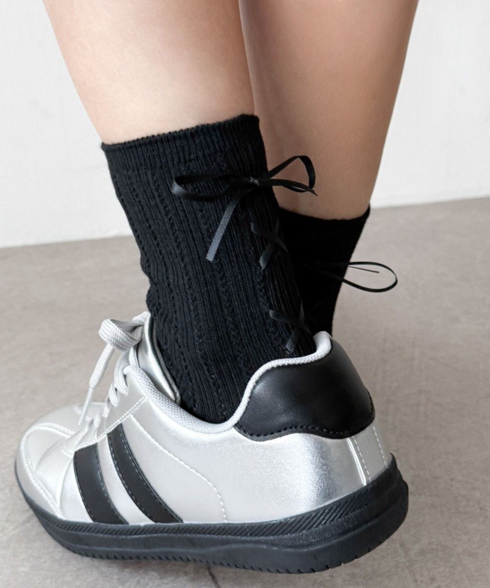【ウィゴー/WEGO】のレースアップバックリボンソックス インテリア・キッズ・メンズ・レディースファッション・服の通販 founy(ファニー) ファッション Fashion レディースファッション Fashion for Women ソックス&靴下 Socks & Hosiery レッグウェア・ストッキング Legwear & Hosiery おすすめ Recommended / Our Picks ガーリー Girly, Feminine Style スニーカー Sneakers, Trainers スマホ Smartphone, Mobile Device ソックス Socks, Hosiery フェミニン Feminine, Girly リボン Ribbon, Bow レース Lace, Lace Fabric ブラック|ID: prp329100004811208 ipo3291000000034922517