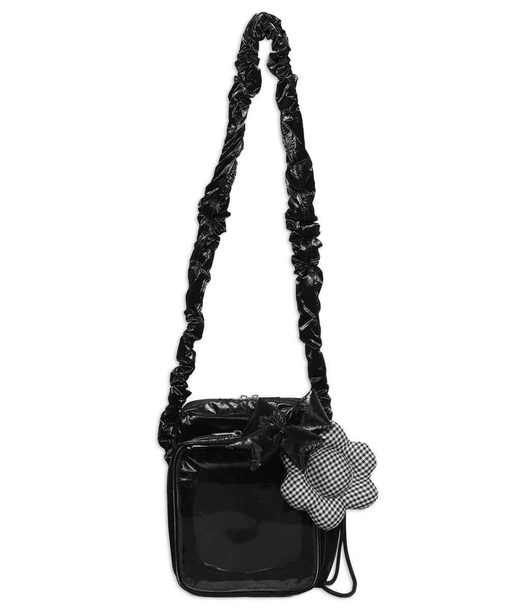 【ウィゴー/WEGO】の【痛バ&推し活グッズ】きらふわパフィ痛ショルダー インテリア・キッズ・メンズ・レディースファッション・服の通販 founy(ファニー) 　ファッション　Fashion　レディースファッション　Fashion for Women　春　Spring　ギャザー　Gathered, Ruffled　ギンガム　Gingham, Gingham Fabric　シャイニー　Shiny, Glossy Finish　ショルダー　Shoulder, Shoulder Strap　スマホ　Smartphone, Mobile Device　チャーム　Charm, Pendant　フラップ　Flap, Flap Pocket　フラワー　Flower, Floral　ポケット　Pocket, Pocket Detail　冬　Winter / This Winter　2025年　2025　2025-2026秋冬・A/W　Autumn/Winter 2025–26 AW25–26　ブラック|ID: prp329100004811209 ipo3291000000034922525