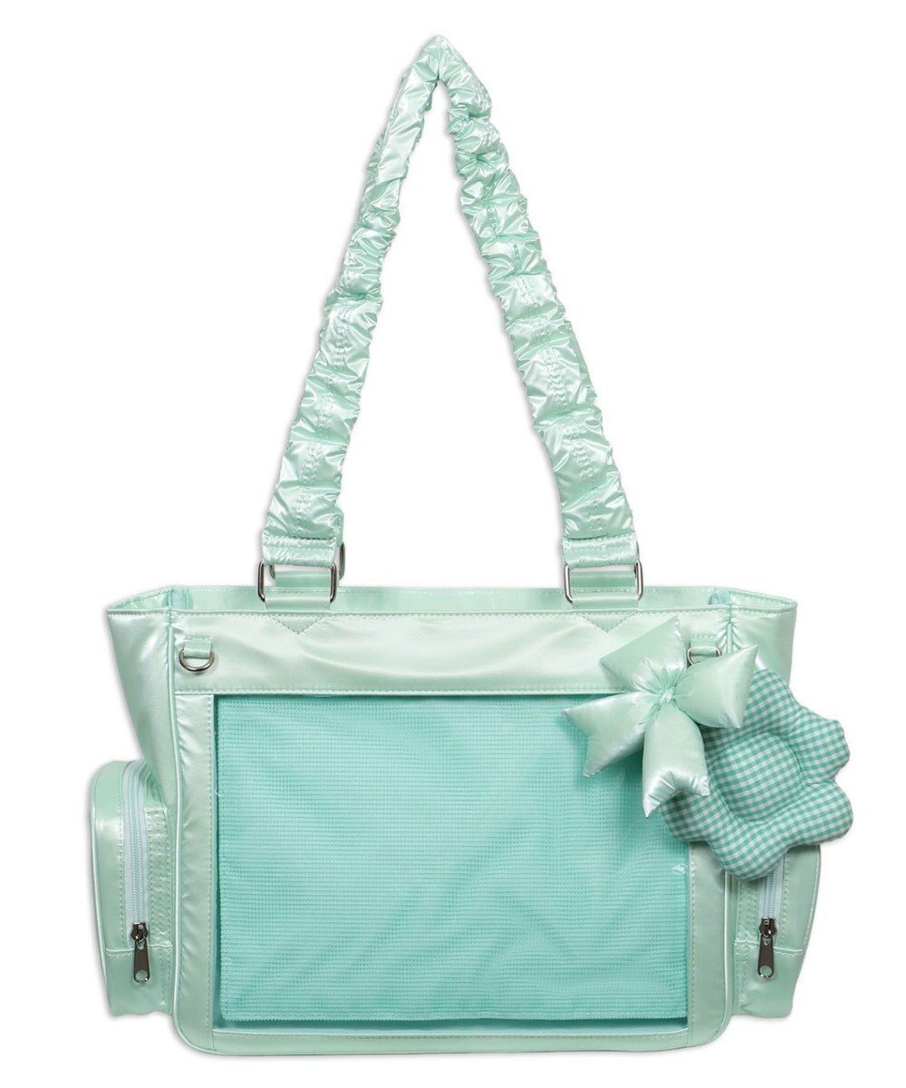 【ウィゴー/WEGO】の【痛バ&推し活グッズ】きらふわパフィ痛バッグS インテリア・キッズ・メンズ・レディースファッション・服の通販 founy(ファニー) 　ファッション　Fashion　レディースファッション　Fashion for Women　バッグ　Bags　春　Spring　ギャザー　Gathered, Ruffled　ギンガム　Gingham, Gingham Fabric　シャイニー　Shiny, Glossy Finish　スマホ　Smartphone, Mobile Device　チャーム　Charm, Pendant　フラワー　Flower, Floral　ポケット　Pocket, Pocket Detail　メッシュ　Mesh, Net Fabric　冬　Winter / This Winter　2025年　2025　2025-2026秋冬・A/W　Autumn/Winter 2025–26 AW25–26　グリーンその他|ID: prp329100004811210 ipo3291000000034922528