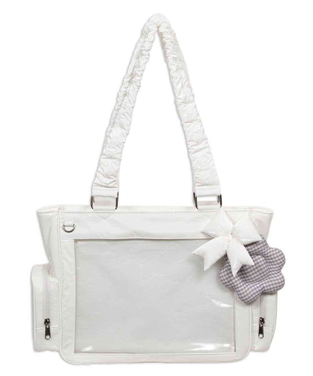 【ウィゴー/WEGO】の【痛バ&推し活グッズ】きらふわパフィ痛バッグS インテリア・キッズ・メンズ・レディースファッション・服の通販 founy(ファニー) 　ファッション　Fashion　レディースファッション　Fashion for Women　バッグ　Bags　春　Spring　ギャザー　Gathered, Ruffled　ギンガム　Gingham, Gingham Fabric　シャイニー　Shiny, Glossy Finish　スマホ　Smartphone, Mobile Device　チャーム　Charm, Pendant　フラワー　Flower, Floral　ポケット　Pocket, Pocket Detail　メッシュ　Mesh, Net Fabric　冬　Winter / This Winter　2025年　2025　2025-2026秋冬・A/W　Autumn/Winter 2025–26 AW25–26　ホワイト|ID: prp329100004811210 ipo3291000000034922532