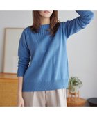 【ティアクラッセ/Tiaclasse】の綿混リブ使いボートネックニットプルオーバー ブルー|ID: prp329100004811212 ipo3291000000035699344