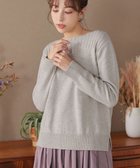 【ティアクラッセ/Tiaclasse】の綿混リブ使いボートネックニットプルオーバー ライトグレー|ID: prp329100004811212 ipo3291000000035699346