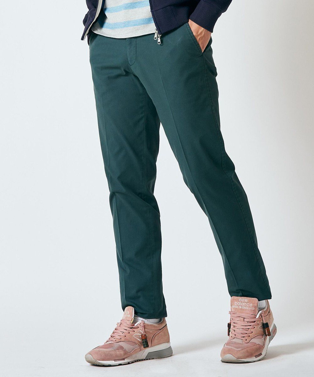 【ジェイ プレス/J.PRESS / MEN】のオーガニックコットントリコチンストレッチ スローンパンツ インテリア・キッズ・メンズ・レディースファッション・服の通販 founy(ファニー) 　ファッション　Fashion　メンズファッション　Fashion for Men　ボトムス　Bottoms　おすすめ　Recommended / Our Picks　オーガニック　Organic Cotton　シンプル　Simple, Minimal　夏　Summer　定番　Standard, Basic Item　春　Spring　S/S・春夏　SS, Spring/Summer, Warm Season　秋　Autumn　ダークグリーン系|ID: prp329100004811987 ipo3291000000034931258