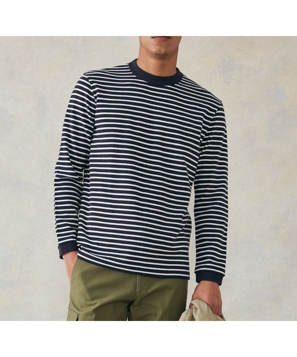 【ジェイ プレス/J.PRESS / MEN】のワッフルボーダー ロングTシャツ インテリア・キッズ・メンズ・レディースファッション・服の通販 founy(ファニー) 　ファッション　Fashion　メンズファッション　Fashion for Men　トップス・カットソー　Cut & Sew Tops　メンズシャツ　Shirts　ロングTシャツ・Tシャツ / 着回し力抜群　Longline T-Shirts & Tees　インナー　Innerwear　春　Spring　カットソー　Cut and Sewn Top　カーディガン　Cardigan, Knitwear　シンプル　Simple, Minimal　ジャケット　Jacket, Outerwear　フィット　Fit, Slim Fit　フラット　Flat, Flat Shoes　ボーダー　Border, Stripe　レギュラー　Regular, Standard Fit　ロング　Long, Long-Length　ワッフル　Waffle, Waffle Knit　S/S・春夏　SS, Spring/Summer, Warm Season　夏　Summer　ネイビー系1|ID: prp329100004811993 ipo3291000000034931281
