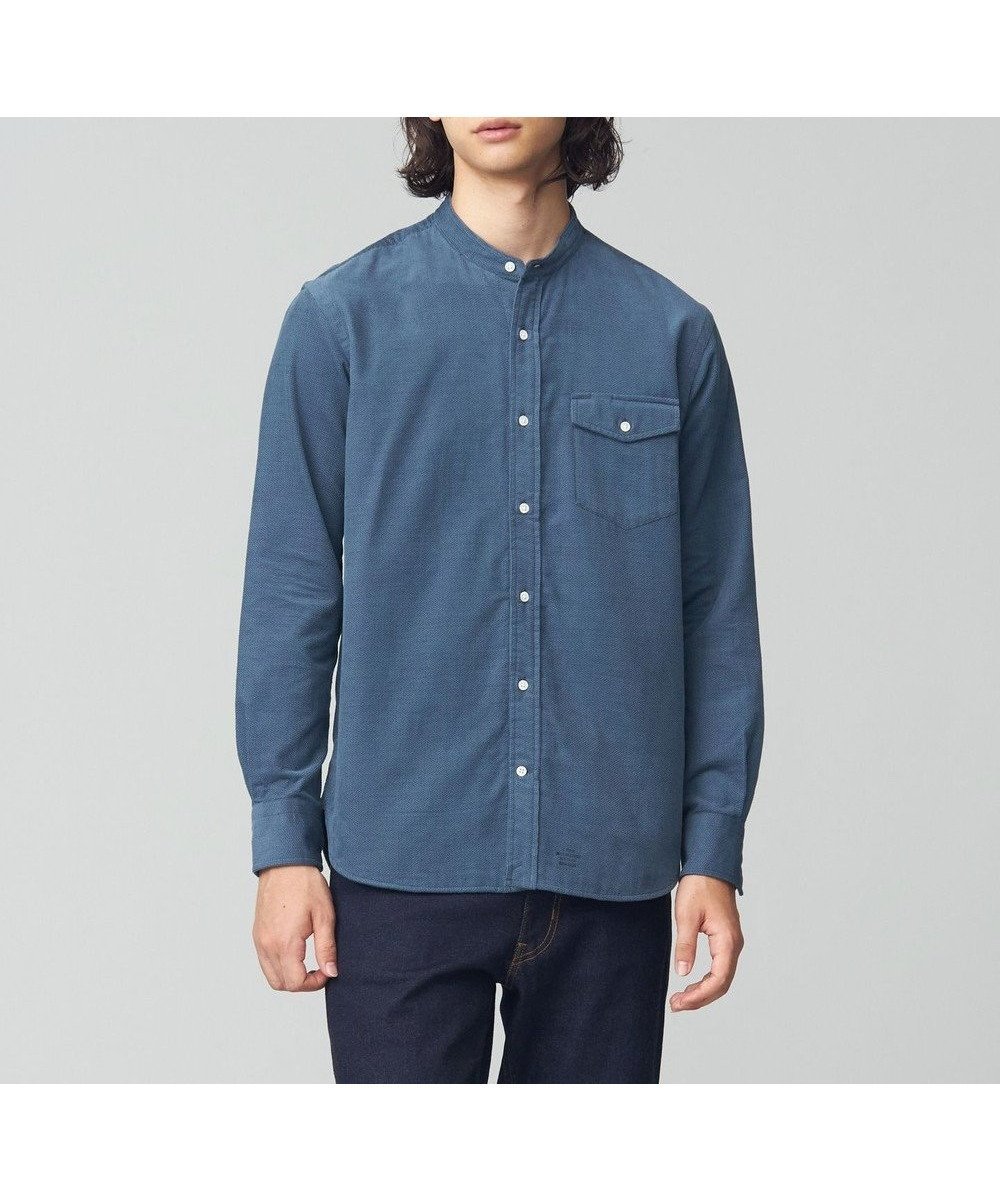 【ジェイ プレス/J.PRESS / MEN】のWフェイス キャラメルコールバンドカラー シャツ インテリア・キッズ・メンズ・レディースファッション・服の通販 founy(ファニー) 　ファッション　Fashion　メンズファッション　Fashion for Men　トップス・カットソー　Cut & Sew Tops　メンズシャツ　Shirts　カットソー　Cut and Sewn Top　コーデュロイ　Corduroy, Cord Fabric　チェック　Check, Plaid, Tartan　ドッキング　Docking, Mixed Material　定番　Standard, Basic Item　フェイス　Face, Facial Design　ブルゾン　Blouson, Bomber Jacket　ブロック　Block, Solid Block Pattern　ポケット　Pocket, Pocket Detail　リバーシブル　Reversible, Two-Sided　A/W・秋冬　Autumn/Winter　おすすめ　Recommended / Our Picks　サックスブルー系|ID: prp329100004812004 ipo3291000000034931319