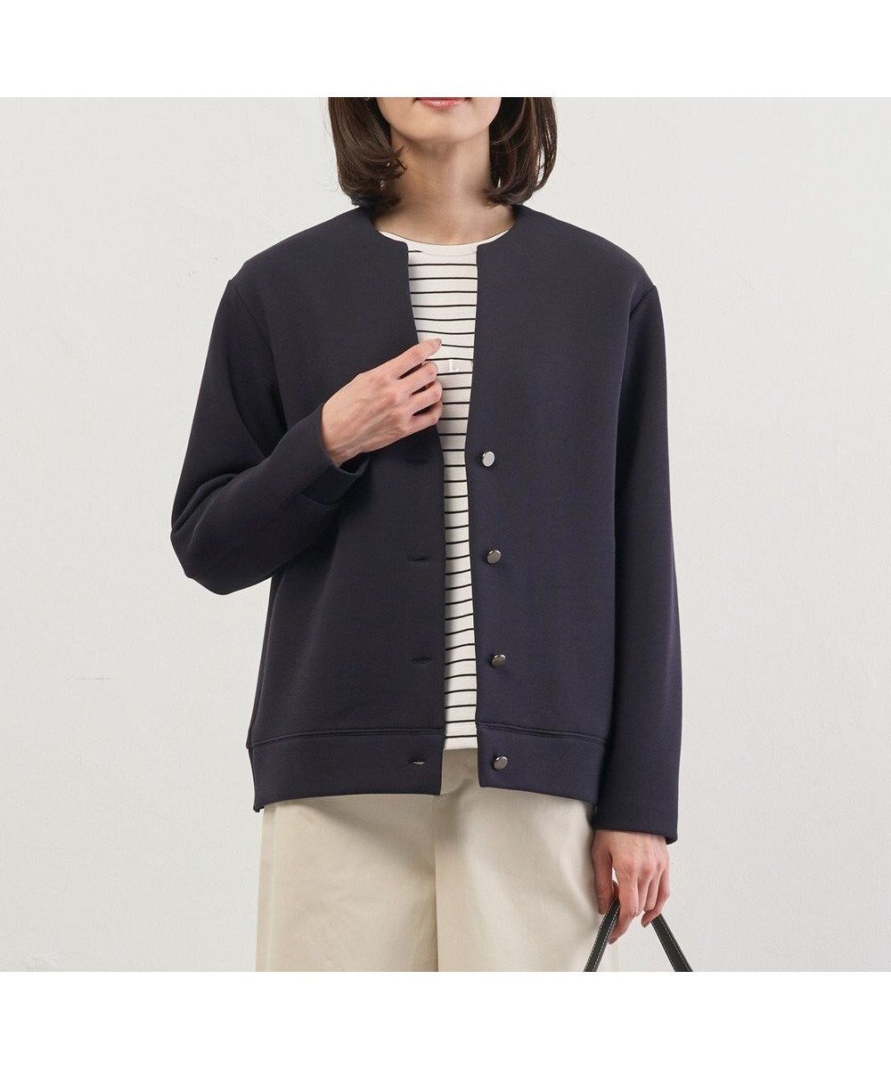 【ジェイ プレス/J.PRESS】のダンボールジャージー ブルゾン インテリア・キッズ・メンズ・レディースファッション・服の通販 founy(ファニー) 　ファッション　Fashion　レディースファッション　Fashion for Women　アウター　Coat / Outerwear Collection　レディースジャケット・軽アウター　Jackets　ブルゾンジャケット・スポーティアウター　Blouson Jackets　カーディガン　Cardigan, Knitwear　ジャケット　Jacket, Outerwear　ブルゾン　Blouson, Bomber Jacket　ベーシック　Basic, Essential　リラックス　Relax, Relaxed Fit　夏　Summer　春　Spring　S/S・春夏　SS, Spring/Summer, Warm Season　ネイビー系|ID: prp329100004812022 ipo3291000000034931460