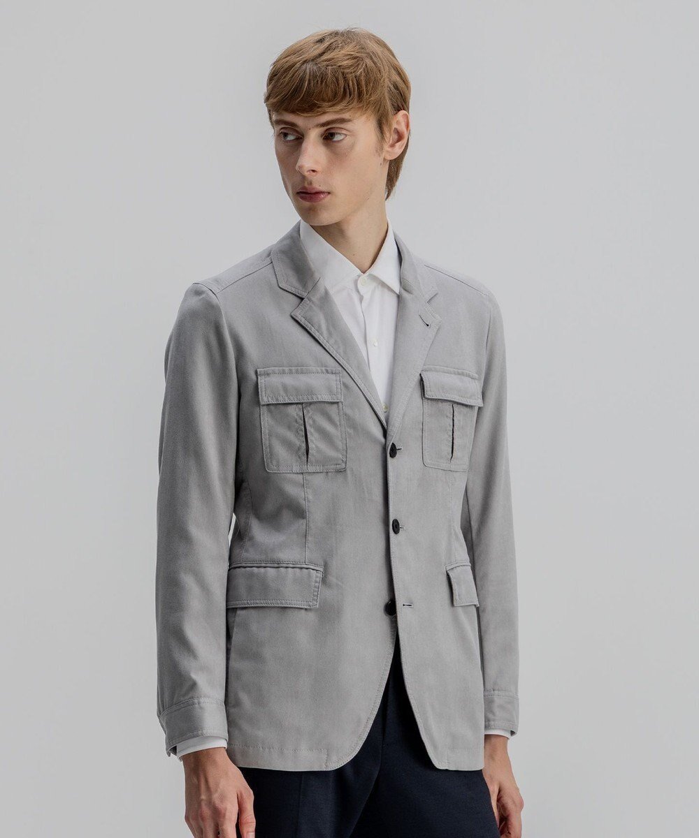【ジョゼフ オム/JOSEPH HOMME / MEN】のコマスウェード フィールドジャケット インテリア・キッズ・メンズ・レディースファッション・服の通販 founy(ファニー) 　ファッション　Fashion　メンズファッション　Fashion for Men　アウター　Men's Coats Outerwear　おすすめ　Recommended / Our Picks　カフス　Cuff Design　ジャケット　Jacket, Outerwear　ストレッチ　Stretch, Stretchy Fabric　テーラード　Tailored, Tailored Fit　パッチ　Patch, Appliqué　フラップ　Flap, Flap Pocket　フロント　Front, Front Design　ブルゾン　Blouson, Bomber Jacket　ベーシック　Basic, Essential　ポケット　Pocket, Pocket Detail　A/W・秋冬　Autumn/Winter　ライトグレー系|ID: prp329100004812888 ipo3291000000034941045
