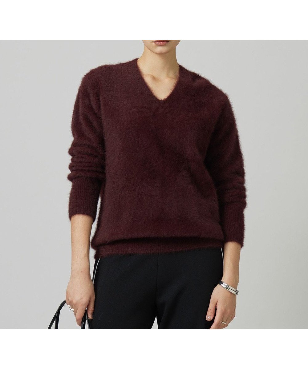 【アイシービー/iCB】のフォックスアルパカ Vネックプルオーバーニット インテリア・キッズ・メンズ・レディースファッション・服の通販 founy(ファニー) 　ファッション　Fashion　レディースファッション　Fashion for Women　トップス・カットソー　Cut & Sew Tops　ニット　Knit Tops & Sweaters　カジュアルプルオーバー・ニットトップス　Pullovers & Knit Tops / Casual Pullovers　Vネックトップス　V-Neck Tops / V-Cut Neckline Shirts　カーディガン　Cardigan, Knitwear　シンプル　Simple, Minimal　セーター　Sweater, Knitwear　人気　Popular, Best Seller　フォックス　Fox, Fox Fur　ヘムライン　Hemline, Bottom Cut　ボトム　Bottoms, Lower Wear　ラグジュアリー　Luxury, Elegant　A/W・秋冬　Autumn/Winter　2024年　2024　2024-2025秋冬・A/W　Autumn/Winter 2024–25 AW24–25　バーガンディー系|ID: prp329100004812898 ipo3291000000034941084