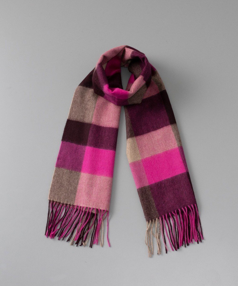 【アウロラ/AURORA】のfoulatelier フラトリエ カシミヤ起毛 チェック柄 ストール インテリア・キッズ・メンズ・レディースファッション・服の通販 founy(ファニー) 　ファッション　Fashion　レディースファッション　Fashion for Women　ショール　Shawl, Wrap　ストール　Stole, Wrap　チェック　Check, Plaid, Tartan　A/W・秋冬　Autumn/Winter　フューシャピンク|ID: prp329100004812901 ipo3291000000034941112