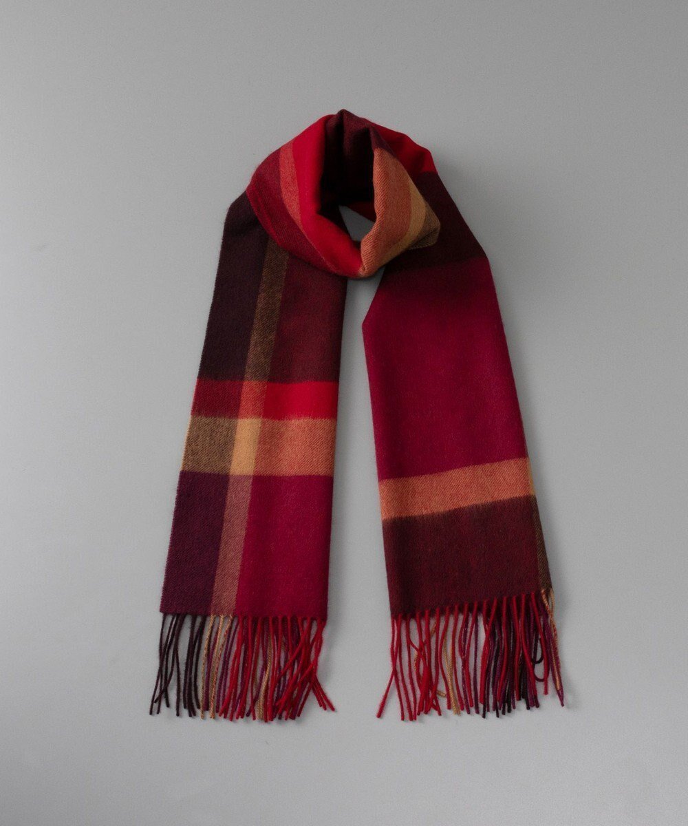 【アウロラ/AURORA】のfoulatelier フラトリエ カシミヤ起毛 チェック柄 ストール インテリア・キッズ・メンズ・レディースファッション・服の通販 founy(ファニー) 　ファッション　Fashion　レディースファッション　Fashion for Women　ショール　Shawl, Wrap　ストール　Stole, Wrap　チェック　Check, Plaid, Tartan　A/W・秋冬　Autumn/Winter　ワイン|ID: prp329100004812901 ipo3291000000034941113