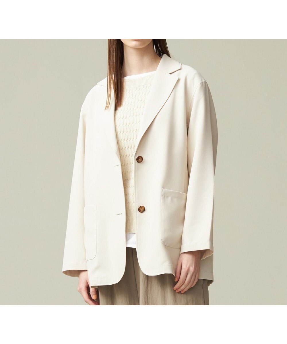 【ジェイプレスヨークストリート/J.PRESS YORK STREET】の【WOMEN】ジャージライクツイル シングルジャケット インテリア・キッズ・メンズ・レディースファッション・服の通販 founy(ファニー) 　ファッション　Fashion　レディースファッション　Fashion for Women　アウター　Coat / Outerwear Collection　レディースジャケット・軽アウター　Jackets　テーラードジャケット / 通勤・きれいめスタイル　Tailored Jackets & Blazers　インナー　Innerwear　春　Spring　洗える　Machine Washable　ショルダー　Shoulder, Shoulder Strap　シンプル　Simple, Minimal　ジャケット　Jacket, Outerwear　スウェット / スエット　Sweatshirt, Sweatwear　ドロップ　Drop Shoulder, Dropped Style　S/S・春夏　SS, Spring/Summer, Warm Season　夏　Summer　アイボリー系|ID: prp329100004812902 ipo3291000000034941119