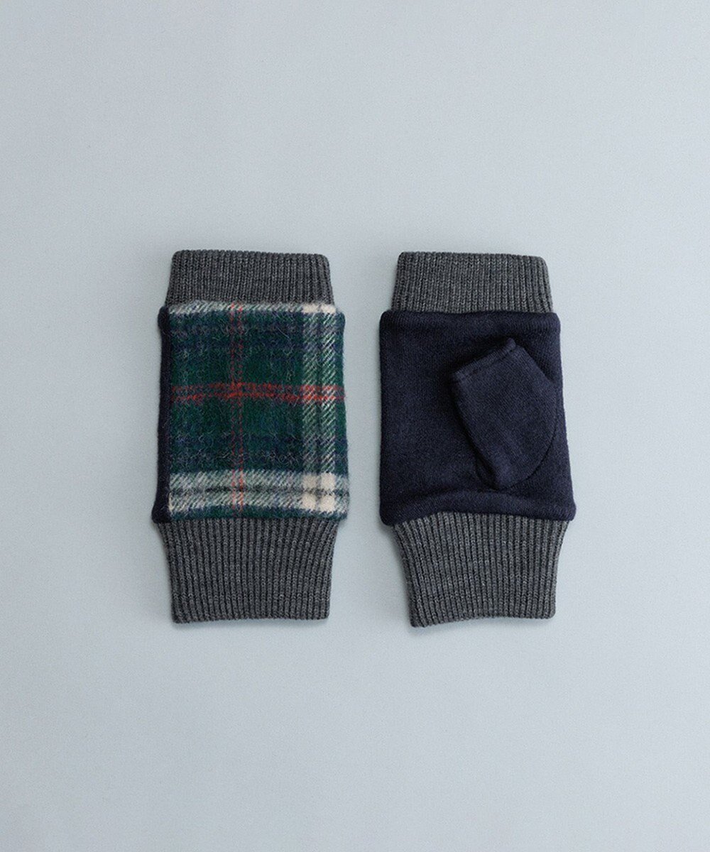 【オルクベット/ORuKuBET】のタンチェックフィンガーレスグローブ(WOMEN) インテリア・キッズ・メンズ・レディースファッション・服の通販 founy(ファニー) 　ファッション　Fashion　レディースファッション　Fashion for Women　手袋　Gloves & Mittens　なめらか　Smooth, Silky Texture　アクリル　Acrylic Material　スマート　Smart, Elegant　リブニット　Rib Knit, Ribbed Knit　人気　Popular, Best Seller　定番　Standard, Basic Item　A/W・秋冬　Autumn/Winter　グリーン|ID: prp329100004812907 ipo3291000000034941149
