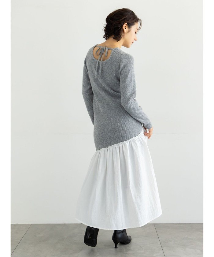 【テチチ/Te chichi】の【宮本茉由着用】リブニットドッキングアシメワンピース インテリア・キッズ・メンズ・レディースファッション・服の通販 founy(ファニー) https://founy.com/ ファッションモデル・俳優・女優 Models 女性 Women 宮本茉由 MIyamoto Mayu ファッション Fashion レディースファッション Fashion for Women ワンピース Dresses アシンメトリー Asymmetrical Style ドッキング Docking, Mixed Material フェミニン Feminine, Girly リボン Ribbon, Bow ロング Long, Long-Length 切替 Switching, Contrast Panel 夏 Summer S/S・春夏 SS, Spring/Summer, Warm Season A/W・秋冬 Autumn/Winter |ID: prp329100004812908 ipo3291000000035409603