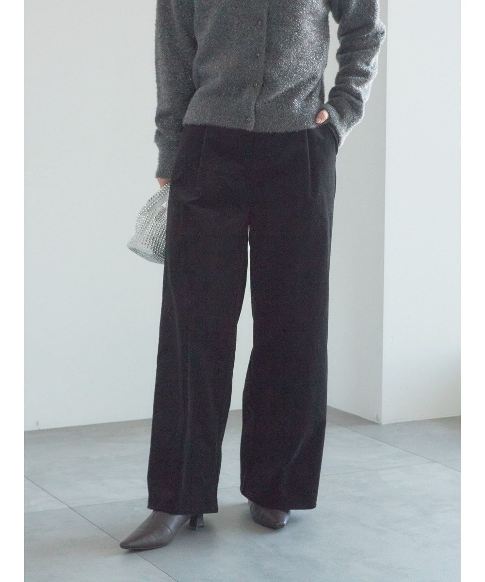 【テチチ/Te chichi】の【宮本茉由着用】コーデュロイワイドパンツ インテリア・キッズ・メンズ・レディースファッション・服の通販 founy(ファニー) 　ファッションモデル・俳優・女優　Models　女性　Women　宮本茉由　MIyamoto Mayu　ファッション　Fashion　レディースファッション　Fashion for Women　パンツ　Pants & Trousers　コーデュロイ　Corduroy, Cord Fabric　シンプル　Simple, Minimal　スウェット / スエット　Sweatshirt, Sweatwear　バランス　Balance, Style Balance　ワイド　Wide, Wide Fit　夏　Summer　S/S・春夏　SS, Spring/Summer, Warm Season　A/W・秋冬　Autumn/Winter　ブラック|ID: prp329100004812913 ipo3291000000035635106
