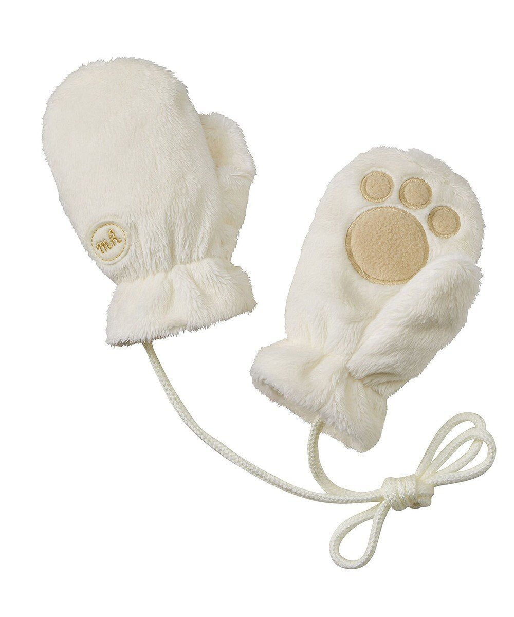 【ミキハウスホットビスケッツ/MIKI HOUSE HOT BISCUITS / KIDS】の【ミキハウス】【0-2歳】 マイクロファー ミトン インテリア・キッズ・メンズ・レディースファッション・服の通販 founy(ファニー) 　ファッション　Fashion　キッズファッション　Fashion for Kids　おすすめ　Recommended / Our Picks　なめらか　Smooth, Silky Texture　A/W・秋冬　Autumn/Winter　防寒　Cold Protection, Winter-Ready　白×黄|ID: prp329100004813764 ipo3291000000034959105