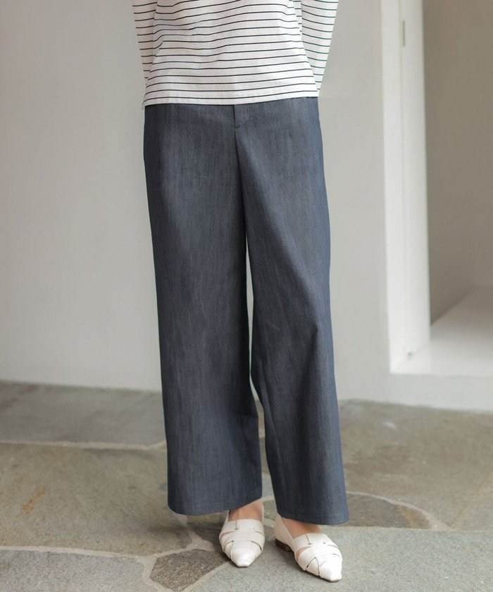 【ジェイ プレス/J.PRESS】のセルロースシャンブレー セミワイド パンツ インテリア・キッズ・メンズ・レディースファッション・服の通販 founy(ファニー) https://founy.com/ ファッション Fashion レディースファッション Fashion for Women パンツ Pants & Trousers インディゴ Indigo Denim 春 Spring シンプル Simple, Minimal デニム Denim, Jeans Material トレンド Trend, Trending Now ドット Polka Dot, Dot Pattern バランス Balance, Style Balance ベーシック Basic, Essential ワイド Wide, Wide Fit A/W・秋冬 Autumn/Winter S/S・春夏 SS, Spring/Summer, Warm Season 夏 Summer エレガント 上品 Elegant |ID: prp329100004813794 ipo3291000000035202368
