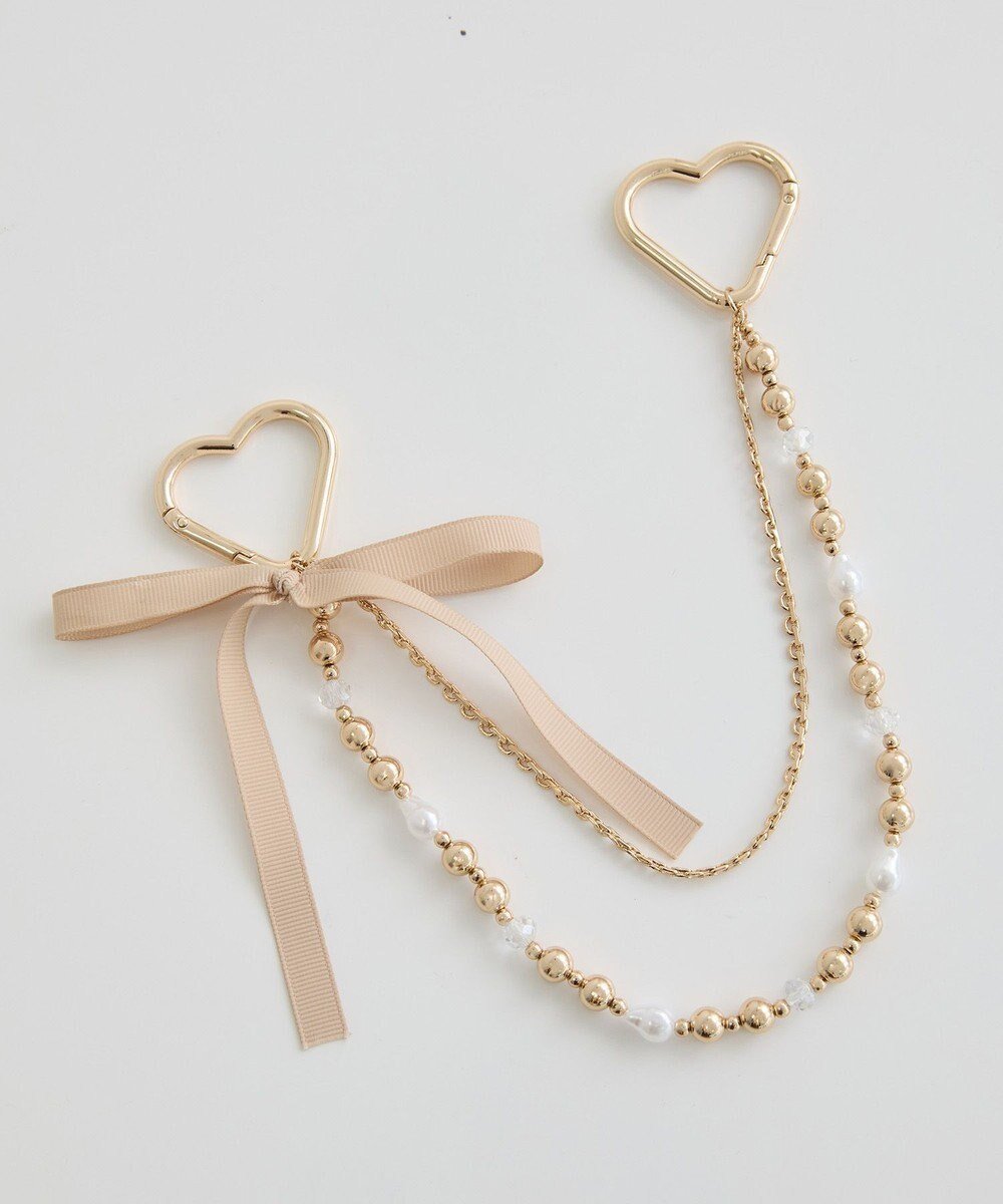 【アースミュージックアンドエコロジー/earth music&ecology】のリボンパールバッグチャーム インテリア・キッズ・メンズ・レディースファッション・服の通販 founy(ファニー) 　ファッション　Fashion　レディースファッション　Fashion for Women　おすすめ　Recommended / Our Picks　チャーム　Charm, Pendant　パール　Pearl, Pearl Accent　フェミニン　Feminine, Girly　メタル　Metal, Metal Parts　リボン　Ribbon, Bow　ゴールド|ID: prp329100004813795 ipo3291000000034959390