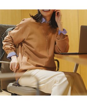 【23区/NIJYUSANKU】の【「アイスの実」とおそろいカラーあり】カラー スウェット 人気、トレンドファッション・服の通販 founy(ファニー) ファッション Fashion レディースファッション Fashion for Women トップス・カットソー Cut & Sew Tops レディースパーカー・カジュアルフーディー Casual Hoodies & Sweatshirts スウェット・クルーネックトップス Sweatshirts & Crewnecks / Relaxed Fit Sweat Tops 春 Spring スウェット / スエット Sweatshirt, Sweatwear スリット Slit, Slit Detail デニム Denim, Jeans Material バランス Balance, Style Balance ポケット Pocket, Pocket Detail ラベンダー Lavender リラックス Relax, Relaxed Fit ループ Loop, Loop Knit ロング Long, Long-Length S/S・春夏 SS, Spring/Summer, Warm Season 夏 Summer エレガント 上品 Elegant |ID:prp329100004813798