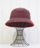 【石田製帽/ISHIDASEIBOU】のモヘヤ混ボーダー バケット オレンジ|ID: prp329100004814801 ipo3291000000035590042