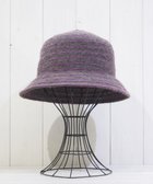 【石田製帽/ISHIDASEIBOU】のモヘヤ混ボーダー バケット ブラウンxパープル|ID: prp329100004814801 ipo3291000000035590049
