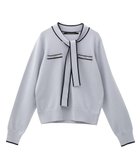 【イェッカ ヴェッカ/YECCA VECCA】の配色ボウタイニット 人気、トレンドファッション・服の通販 founy(ファニー) ファッション Fashion レディースファッション Fashion for Women トップス・カットソー Cut & Sew Tops ニット Knit Tops & Sweaters セーター Sweater, Knitwear フェミニン Feminine, Girly ポケット Pocket, Pocket Detail メタル Metal, Metal Parts リボン Ribbon, Bow 冬 Winter / This Winter A/W・秋冬 Autumn/Winter ビジネス 仕事 通勤 Business / Work / Commuting thumbnail Light Blue|ID: prp329100004814871 ipo3291000000034971367