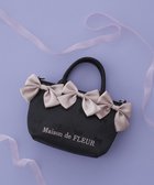 【メゾンドフルール/Maison de FLEUR】のリボンジャカード2Wayミニトートバッグ 人気、トレンドファッション・服の通販 founy(ファニー) ファッション Fashion レディースファッション Fashion for Women バッグ Bags サテン Satin, Glossy Fabric ジャカード／ジャガード Jacquard, Woven Pattern フォルム Silhouette, Form リボン Ribbon, Bow thumbnail Black|ID: prp329100004814874 ipo3291000000034971379