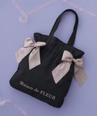 【メゾンドフルール/Maison de FLEUR】のリボンジャカードダブルリボントートバッグ 人気、トレンドファッション・服の通販 founy(ファニー) ファッション Fashion レディースファッション Fashion for Women バッグ Bags ジャカード／ジャガード Jacquard, Woven Pattern スマホ Smartphone, Mobile Device ポケット Pocket, Pocket Detail リボン Ribbon, Bow thumbnail Black|ID: prp329100004814875 ipo3291000000034971381