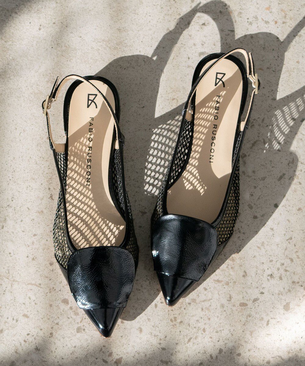 【インター ショシュール/INTER-CHAUSSURES】の【FABIO RUSCONI】異素材コンビポインテッドバックバンド インテリア・キッズ・メンズ・レディースファッション・服の通販 founy(ファニー) 　ファッション　Fashion　レディースファッション　Fashion for Women　バッグ　Bags　イタリア　Italy　コレクション　Collection, Seasonal Line　コンビ　Combo, Combination Style　シューズ　Shoes, Footwear　チュール　Tulip, Tulip Motif　ブラックコンビ|ID: prp329100004816042 ipo3291000000034981520