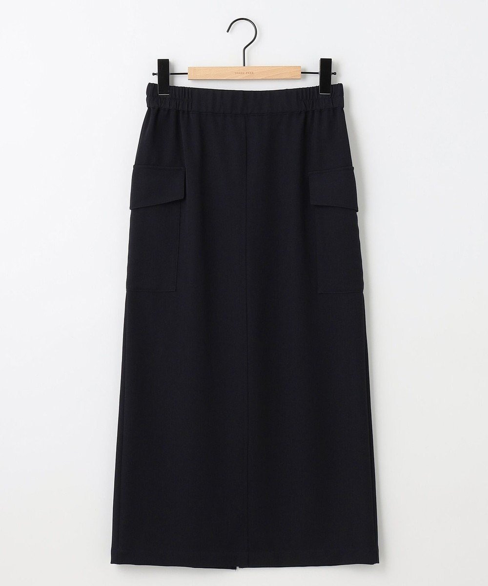 【シェアパーク/SHARE PARK】のフラップポケットタイトスカート インテリア・キッズ・メンズ・レディースファッション・服の通販 founy(ファニー) 　ファッション　Fashion　レディースファッション　Fashion for Women　スカート　Skirts　ストレッチ　Stretch, Stretchy Fabric　スリット　Slit, Slit Detail　タイトスカート　Pencil Skirt, Tight Skirt　パッチ　Patch, Appliqué　フラップ　Flap, Flap Pocket　ポケット　Pocket, Pocket Detail　再入荷　Restock / Back in Stock　A/W・秋冬　Autumn/Winter　ネイビー系|ID: prp329100004817201 ipo3291000000034992160
