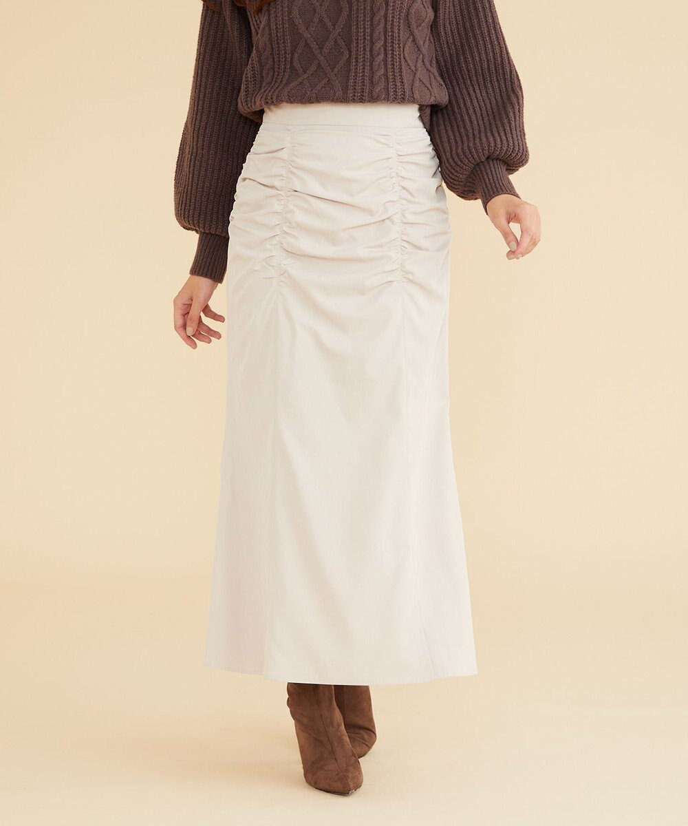 【フェルゥ/Feroux】の【洗える】シュリンクマーメイド スカート インテリア・キッズ・メンズ・レディースファッション・服の通販 founy(ファニー) 　ファッション　Fashion　レディースファッション　Fashion for Women　スカート　Skirts　インナー　Innerwear　カットソー　Cut and Sewn Top　ギャザー　Gathered, Ruffled　シンプル　Simple, Minimal　トレンド　Trend, Trending Now　フェミニン　Feminine, Girly　マーメイド　Mermaid, Fishtail Silhouette　洗える　Machine Washable　A/W・秋冬　Autumn/Winter　ベージュ系|ID: prp329100004817205 ipo3291000000034992304