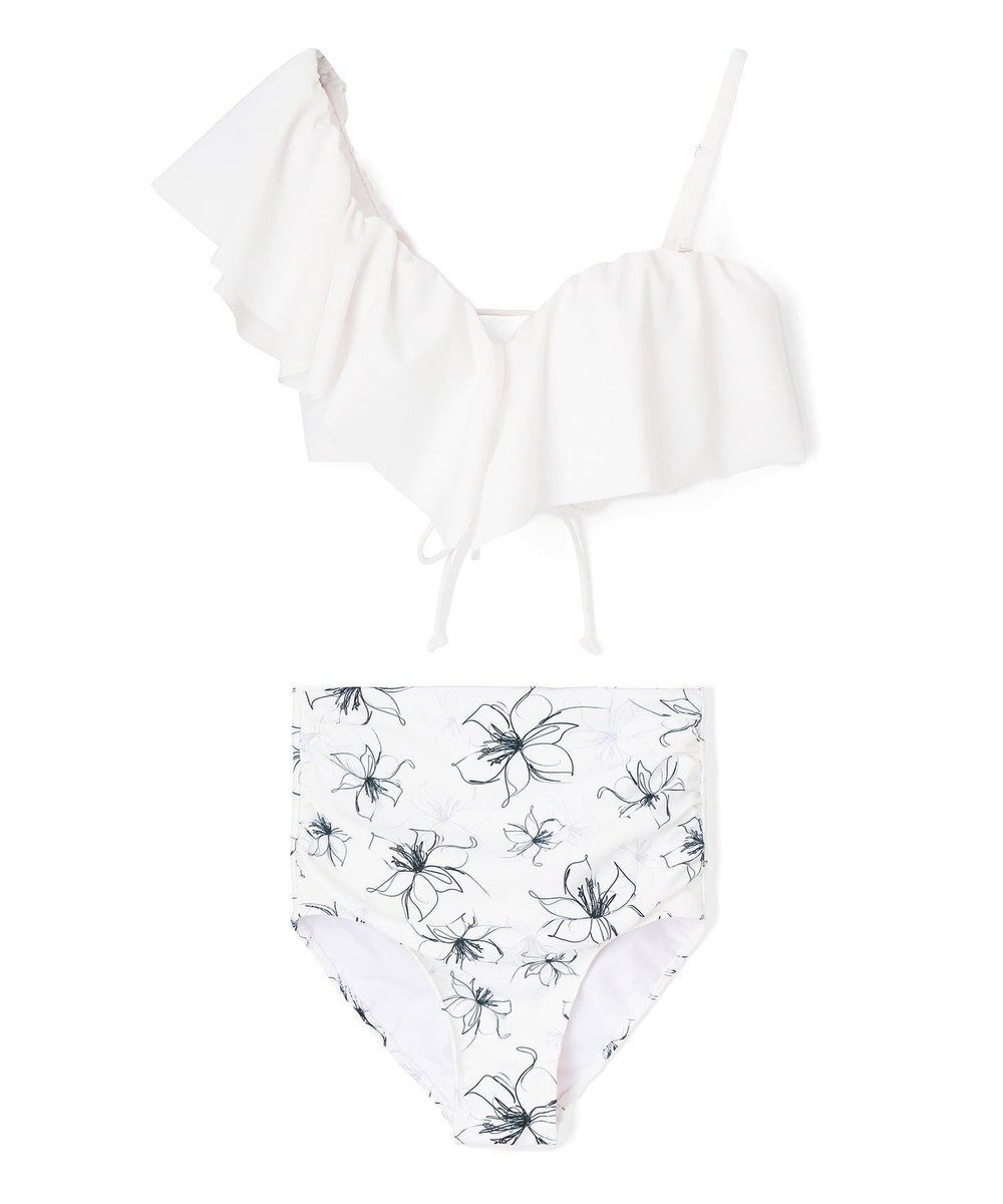 【三愛水着楽園/San-ai Resort】の【SALE】軽い着け心地でしっかり盛れる【楽盛り水着】 ワイヤービキニ 7S・9M・11L 【San-ai Resort(サンアイリゾート)】 インテリア・キッズ・メンズ・レディースファッション・服の通販 founy(ファニー) 　ファッション　Fashion　レディースファッション　Fashion for Women　水着　Swimwear　レディース水着・ビーチウェア　Swimwear & Beachwear　ショーツ　Shorts, Short Pants　デコルテ　Décolleté, Neckline　パターン　Pattern, Design Print　ビキニ　Bikini, Two-Piece Swimsuit　フラワー　Flower, Floral　フリル　Frill, Ruffle　リゾート　Resort, Vacation Style　ワイヤー　Wire, Wired Bra　夏　Summer　S/S・春夏　SS, Spring/Summer, Warm Season　水着　Swimsuit, Swimwear　A/W・秋冬　Autumn/Winter　ホワイト|ID: prp329100004817207 ipo3291000000034992315