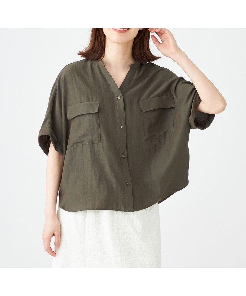 【シェアパーク/SHARE PARK】の【洗える】ドルマンスリーブサテンシャツ 人気、トレンドファッション・服の通販 founy(ファニー) 　ファッション　Fashion　レディースファッション　Fashion for Women　トップス・カットソー　Cut & Sew Tops　シャツ・ブラウス・オフィスカジュアル　Elegant Blouses & Button-Ups　春　Spring　洗える　Machine Washable　とろみ　Fluid, Flowy Fabric　ポケット　Pocket, Pocket Detail　S/S・春夏　SS, Spring/Summer, Warm Season　再入荷　Restock / Back in Stock　おすすめ　Recommended / Our Picks　夏　Summer　エレガント 上品　Elegant　 other-1|ID: prp329100004817217 ipo3291000000034992426