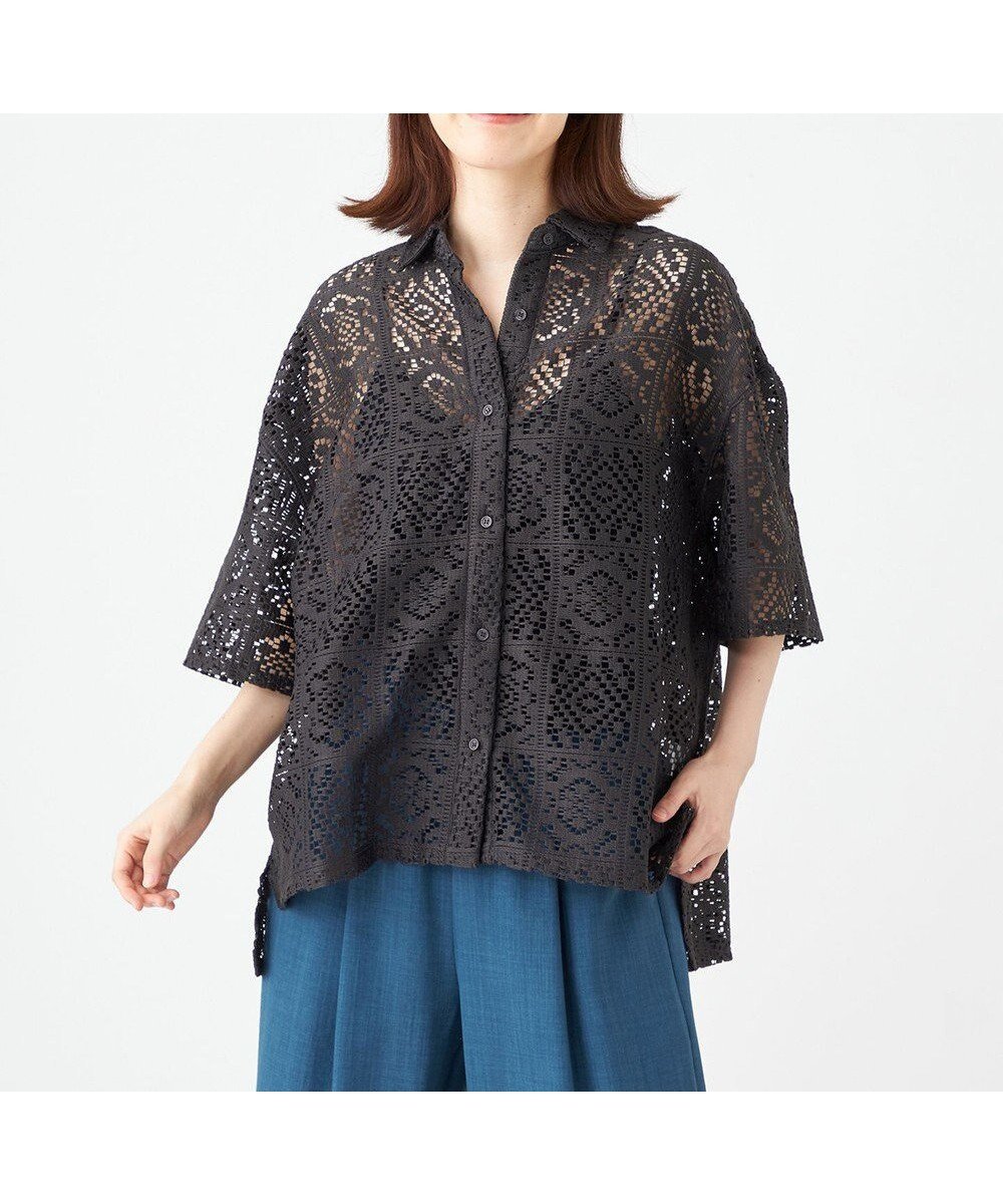 【シェアパーク/SHARE PARK】のオーバーサイズレースシャツ 人気、トレンドファッション・服の通販 founy(ファニー) 　ファッション　Fashion　レディースファッション　Fashion for Women　トップス・カットソー　Cut & Sew Tops　シャツ・ブラウス・オフィスカジュアル　Elegant Blouses & Button-Ups　春　Spring　レース　Lace, Lace Fabric　S/S・春夏　SS, Spring/Summer, Warm Season　再入荷　Restock / Back in Stock　おすすめ　Recommended / Our Picks　夏　Summer　 other-1|ID: prp329100004817229 ipo3291000000034992530