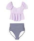 【三愛水着楽園/San-ai Resort】の【SALE】パフスリーブビキニ 9M 【San-ai Resort(サンアイリゾート)】 パープル×グレー|ID: prp329100004817254 ipo3291000000034992703