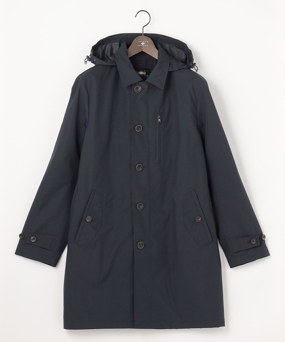 【ジョセフ アブード/JOSEPH ABBOUD / MEN】の【フード脱着仕様/JAPANファブリック/ECO撥水】ステンカラー コート インテリア・キッズ・メンズ・レディースファッション・服の通販 founy(ファニー) 　ファッション　Fashion　メンズファッション　Fashion for Men　アウター　Men's Coats Outerwear　春　Spring　ジャケット　Jacket, Outerwear　スピンドル　Spindle, Drawcord　スマート　Smart, Elegant　定番　Standard, Basic Item　ファブリック　Fabric, Textile　フィット　Fit, Slim Fit　プリント　Print, Printed Pattern　S/S・春夏　SS, Spring/Summer, Warm Season　おすすめ　Recommended / Our Picks　夏　Summer　ビジネス 仕事 通勤　Business / Work / Commuting　ネイビー系|ID: prp329100004818101 ipo3291000000035004226
