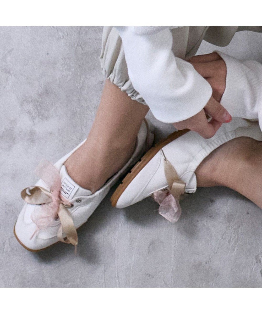 【モード エ ジャコモ/MODE ET JACOMO】のMODE ET JACOMO バレエスニーカー インテリア・キッズ・メンズ・レディースファッション・服の通販 founy(ファニー) 　ファッション　Fashion　レディースファッション　Fashion for Women　オーガンジー　Organza Fabric　クール　Cool, Chic　サテン　Satin, Glossy Fabric　シューズ　Shoes, Footwear　スニーカー　Sneakers, Trainers　バレエ　Ballet, Ballet Style　フェミニン　Feminine, Girly　リボン　Ribbon, Bow　ホワイト|ID: prp329100004818138 ipo3291000000035004352