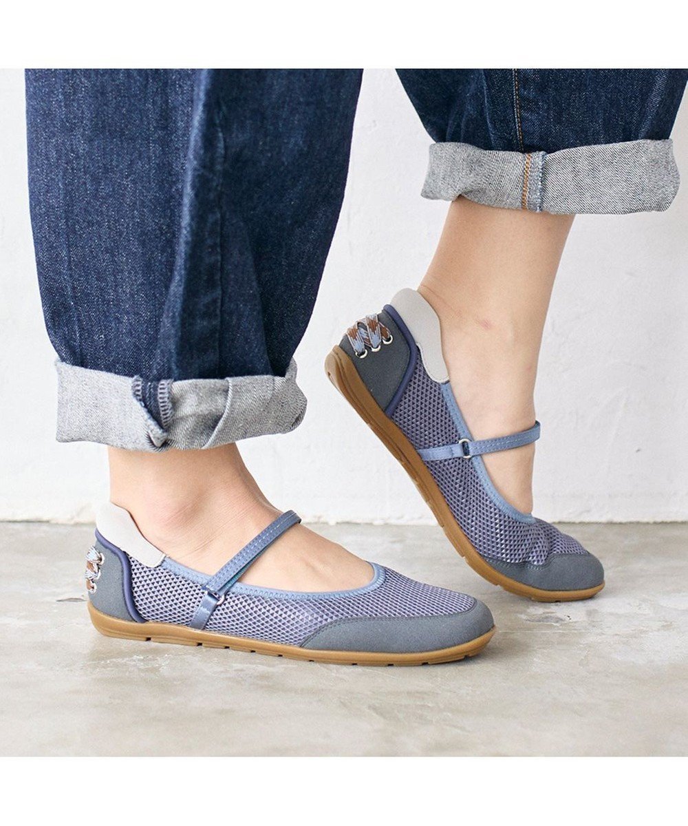 【モード エ ジャコモ/MODE ET JACOMO】のMODE ET JACOMO ストラップバレエスニーカー インテリア・キッズ・メンズ・レディースファッション・服の通販 founy(ファニー) 　ファッション　Fashion　レディースファッション　Fashion for Women　クール　Cool, Chic　シューズ　Shoes, Footwear　シンプル　Simple, Minimal　スニーカー　Sneakers, Trainers　スポーティ　Sporty, Casual Athletic　メッシュ　Mesh, Net Fabric　ビジネス 仕事 通勤　Business / Work / Commuting　ブルー|ID: prp329100004818141 ipo3291000000035004363