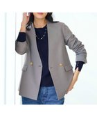 【エニィ スィス/any SiS】の褒めらレディストレッチ カラーレス ジャケット グレーシャンブレー|ID: prp329100004818143 ipo3291000000035699735