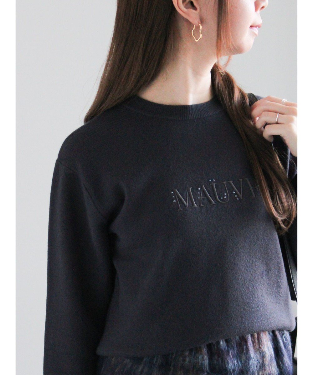 【テチチ/Te chichi】のパール ウレタン刺繍ロゴニット インテリア・キッズ・メンズ・レディースファッション・服の通販 founy(ファニー) 　ファッション　Fashion　レディースファッション　Fashion for Women　トップス・カットソー　Cut & Sew Tops　ニット　Knit Tops & Sweaters　おすすめ　Recommended / Our Picks　シンプル　Simple, Minimal　セーター　Sweater, Knitwear　ダウン　Down, Puffer　デニム　Denim, Jeans Material　パール　Pearl, Pearl Accent　夏　Summer　S/S・春夏　SS, Spring/Summer, Warm Season　A/W・秋冬　Autumn/Winter　チャコールグレー|ID: prp329100004818157 ipo3291000000035004409